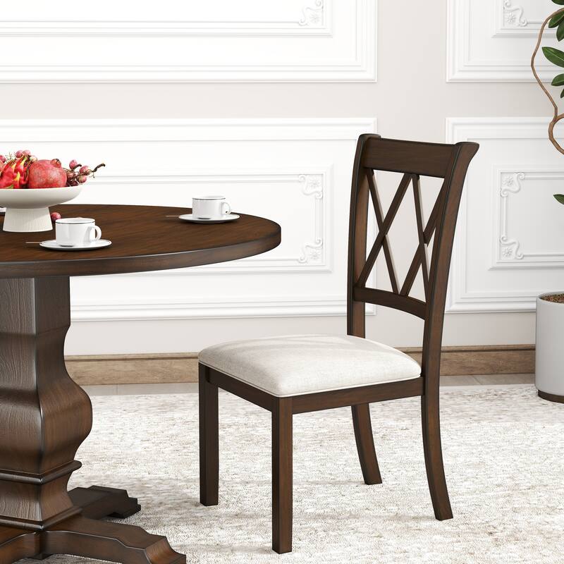 Roundhill Furniture Havre 5-Piece Pedestal Round Dining Set