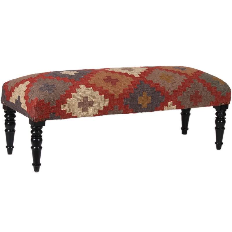 Handmade Upholstered Wooden Bench - 48" W x 16" L x 18" H