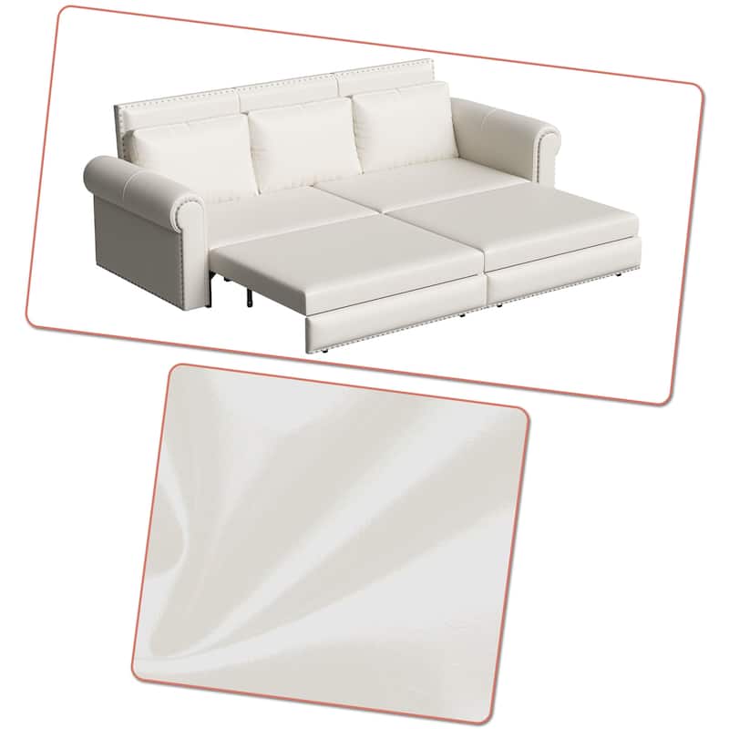 Classic Elegant Convertible Upholstered Sofa Sleeper Sofa with Pull Out Bed