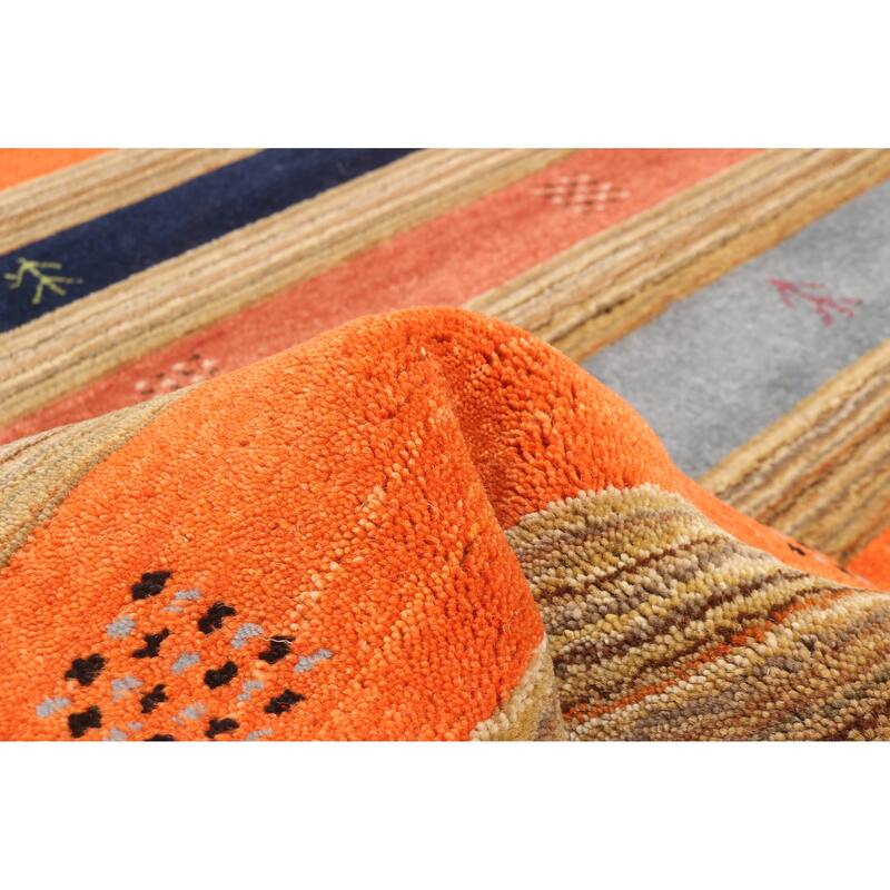 ECARPETGALLERY Hand Loomed Kashkuli Gabbeh Multi Color Wool Rug - 3'11 x 5'11