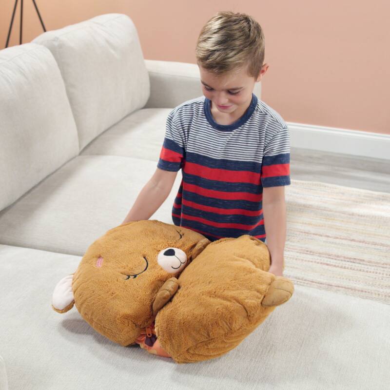Happy Nappers: Pillow & Sleepy Sack: Large - Benny The Brown Bear - 7+