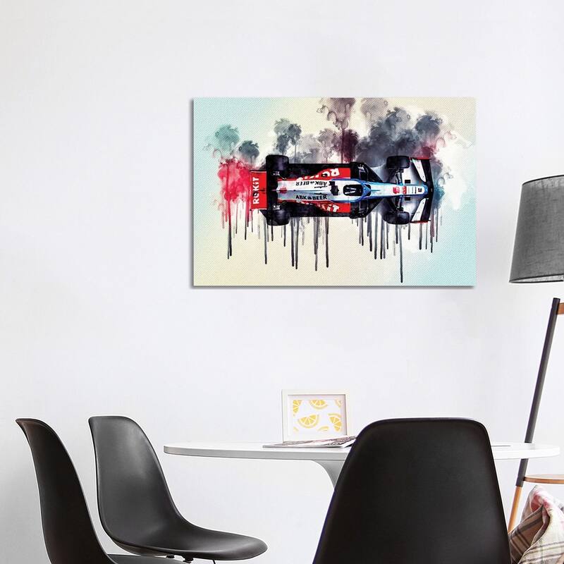 iCanvas "Williams Fw43 Minimalism Top View 2020 F1 Cars Formula 1" by Sissy Angelastro Canvas Print - 26x40x1.5