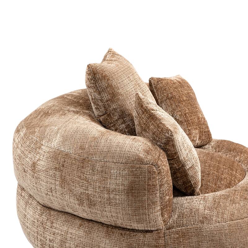 Chenille Lazy Sofa with Pillows