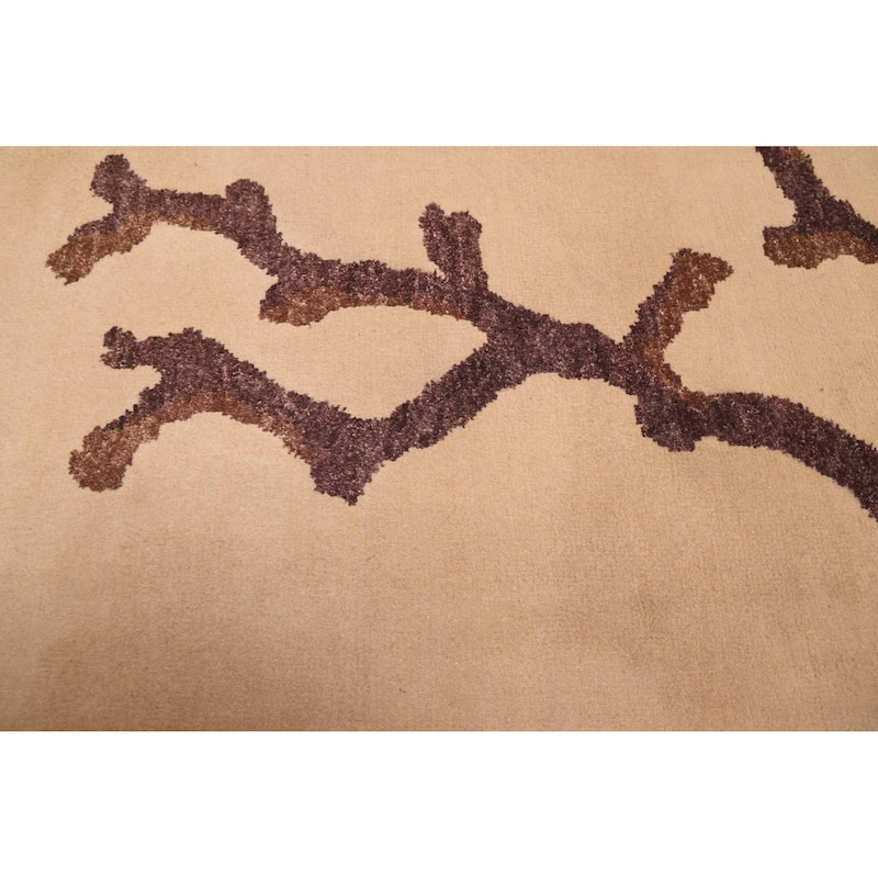 ECARPETGALLERY Hand-knotted Opulence Beige Wool Rug - 5'1 x 7'6