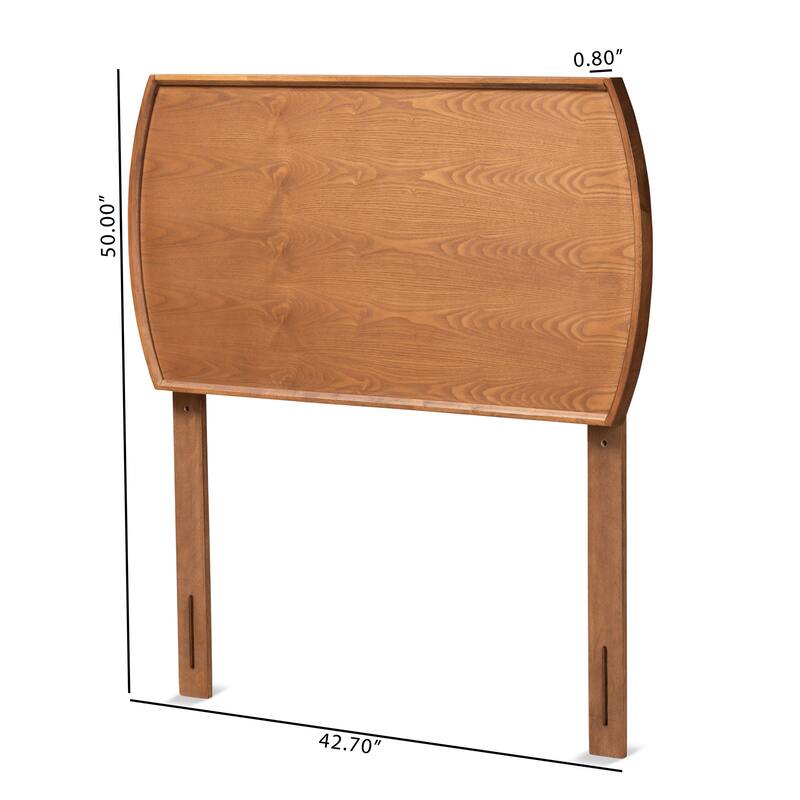 Laurien Mid-Century Ash Walnut Finished Wood Headboard