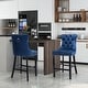 preview thumbnail 11 of 56, Contemporary Tufted Velvet Upholstered Counter Bar Stools Set of 2 Set of 4 - Dark Blue
