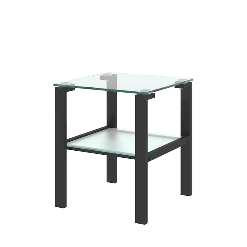 Transparent Glass Two Layer Tea Table, Versatile and Stylish for Any Room.