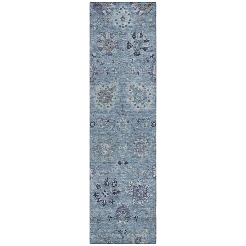 Machine Washable Indoor/ Outdoor Vintage Traditional Chantille Rug