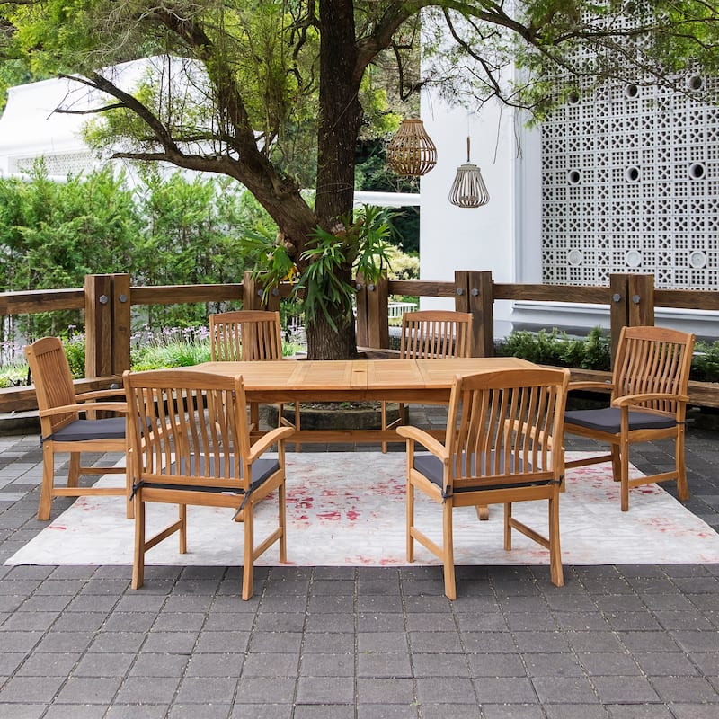 Cambridge Casual Chignik 7-piece Teak Patio Extendable Dining Set