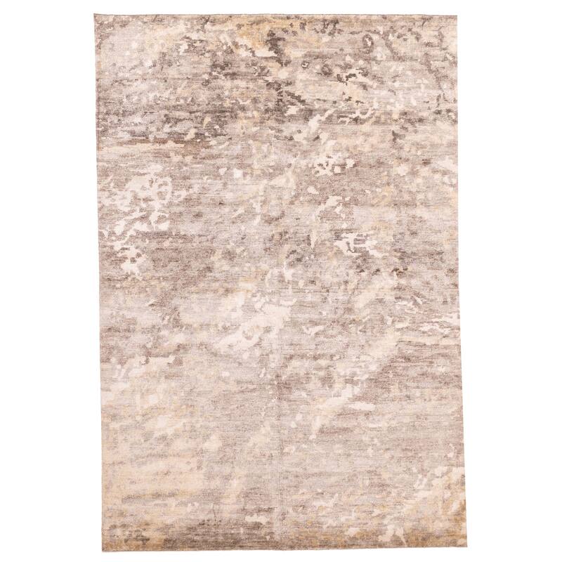ECARPETGALLERY Hand-knotted Legacy Grey Silk Rug - 6'7 x 9'10