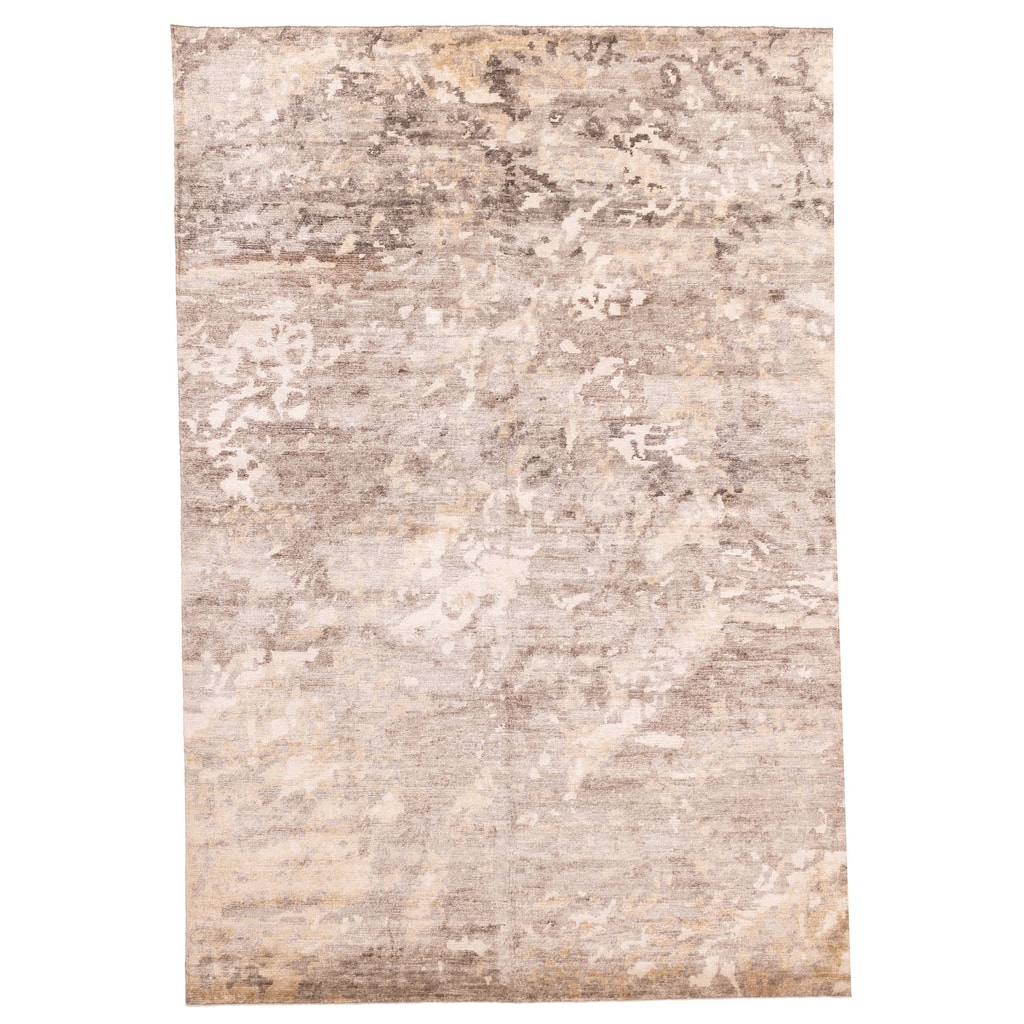 ECARPETGALLERY Hand-knotted Legacy Grey Silk Rug - 6'7 x 9'10