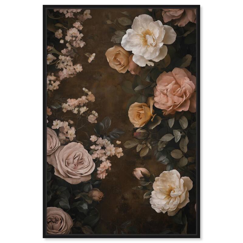 Faded Florals Fable II Canvas by Art Remedy - Black - 24" x 36"