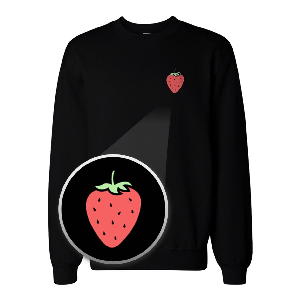 Shop 365printing Strawberry Pocket Print Sweatshirt Back To School