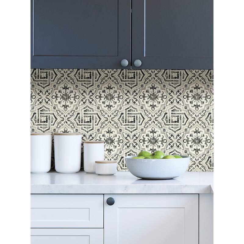 NuWallpaper Black Landondale Peel & Stick Wallpaper