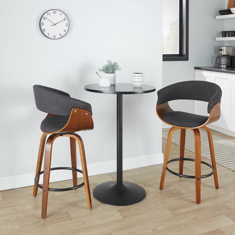 Carson Carrington Sauda 26" Fixed-Height Counter Stool with Bent Wood Legs (Set of 2)