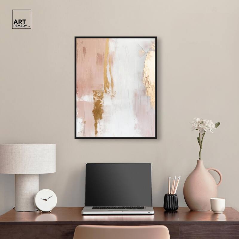 Golden Glow on Pink Canvas by Art Remedy