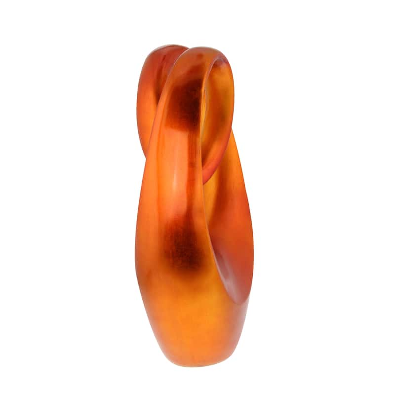 Artistic Polystone Swirl Abstract Sculpture - Orange or Red