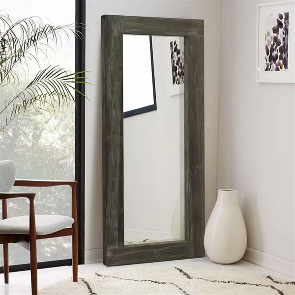Rustic Wood Freestanding Full-length Floor Mirror. Opens flyout.