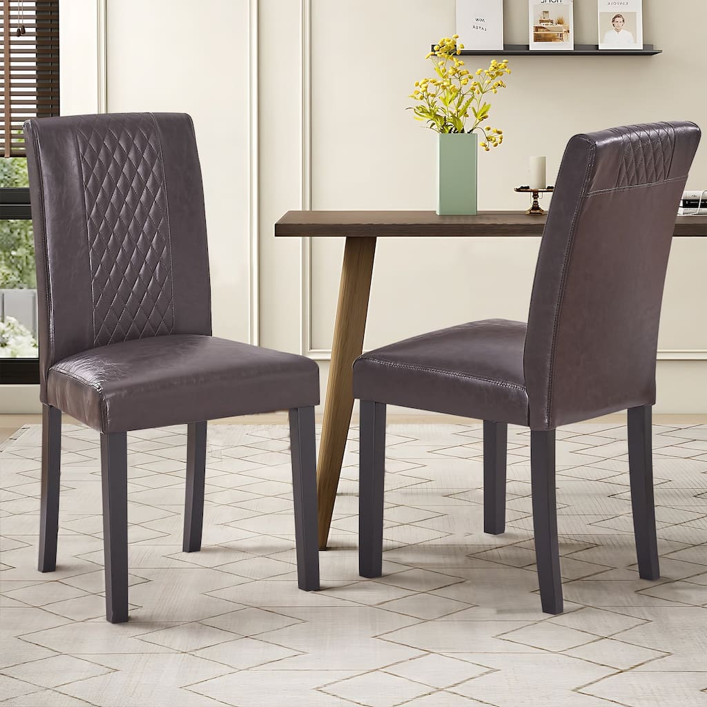 Modern Dining Chairs Set of 2/4/6 Upholstered Dining Chairs with Solid Wood Legs and High Back Dining Room Chairs