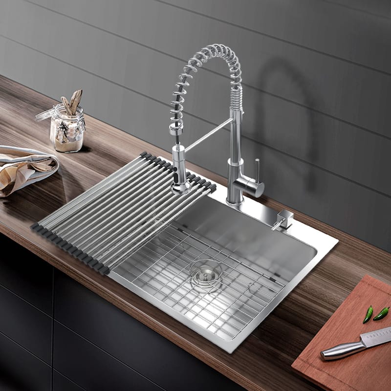 DORNBERG 30 inch 2-Hole Single Bowl Drop-In Kitchen Sinks Stainless Steel