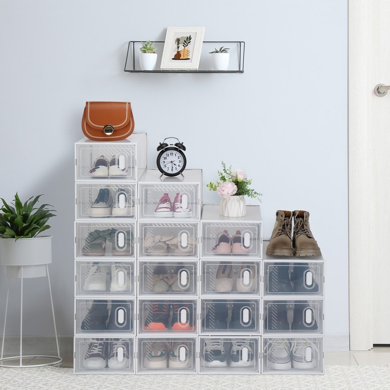 Clear shoe on sale cabinet