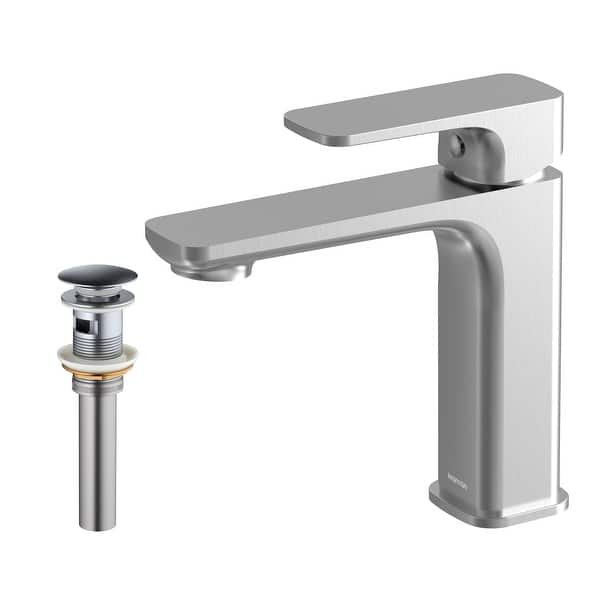 slide 2 of 13, Karran Venda KBF510 Single-Handle Single Hole Basin Bathroom Faucet with Matching Pop-up Drain Stainless Steel