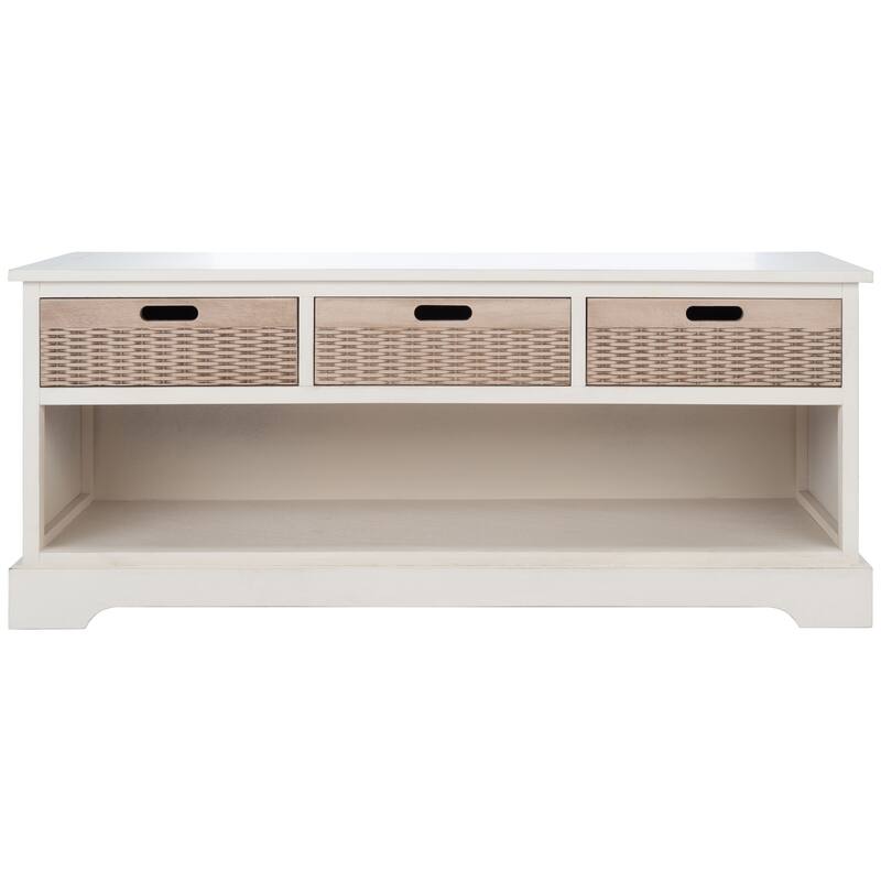 SAFAVIEH Landers 3-Drawer Bottom Shelf Storage Bench - 47.3" W x 15" L x 19" H