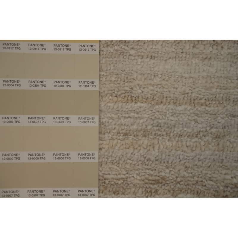 Hand Knotted Oriental Viscose Silk Carpet Tribal Animal Pictorial Beige & Ivories Gabbeh Area Rug - 9' 10'' X 9' 10''
