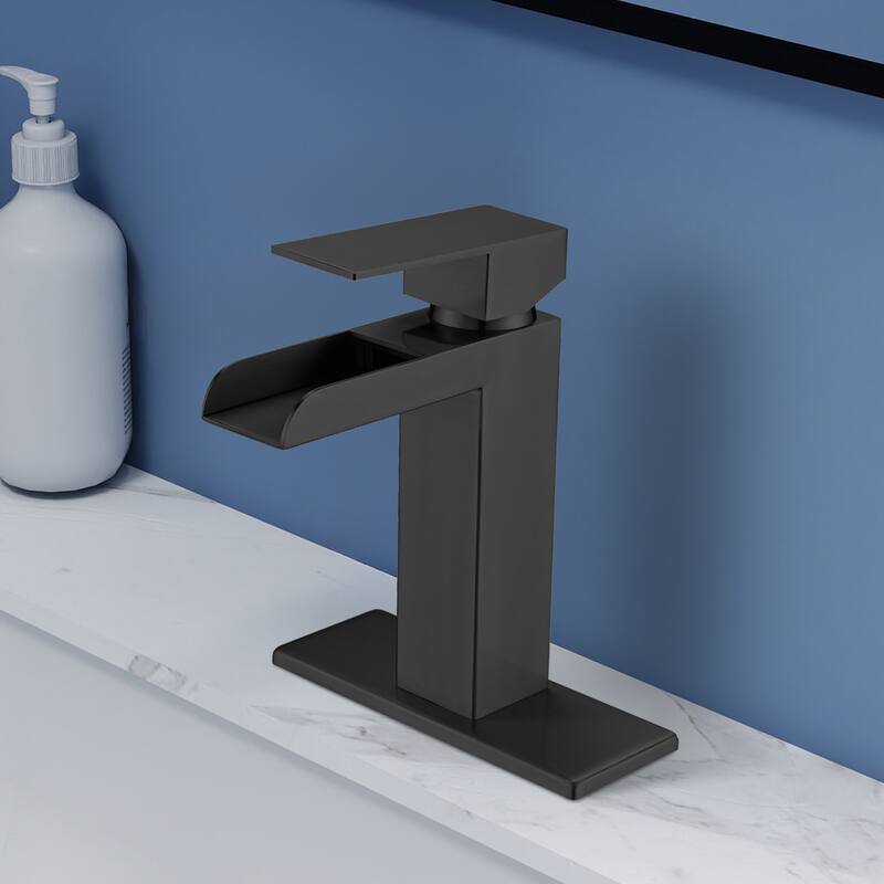 Topcraft Single Handle Waterfall Bathroom Faucet with Baseplate