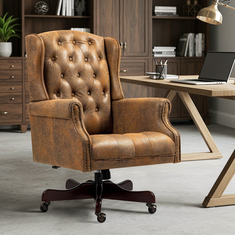 AVAWING Classic Executive Office Chair High Back Wingback Boss Chair - N/A