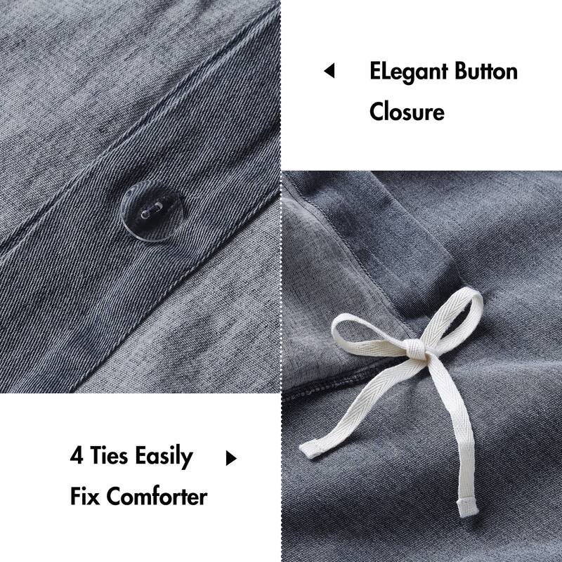 3PCS Full/Queen Twill Washed Duvet Set