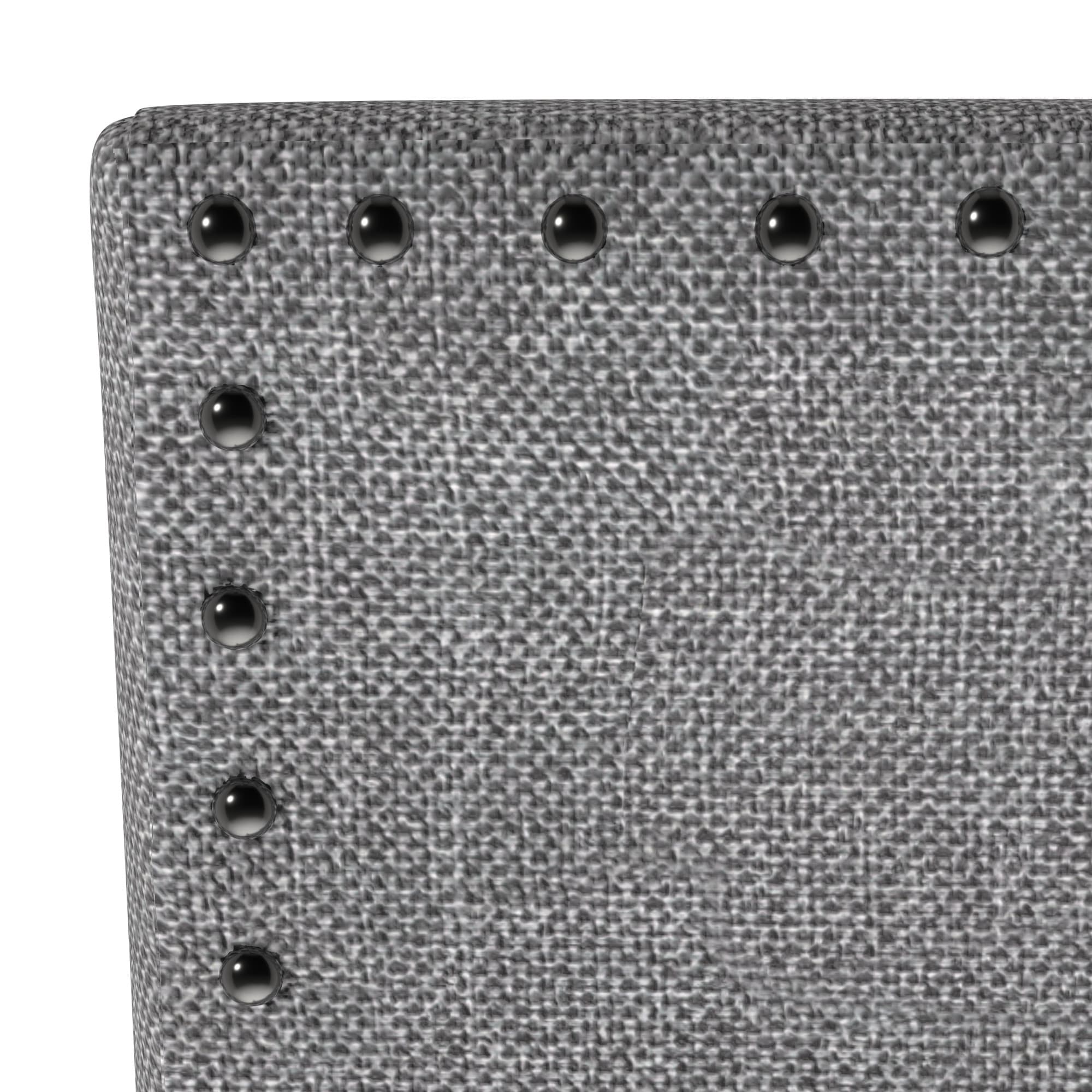 Gray Upholstered Bench With Back