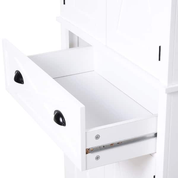 Homcom 6 Foot Wood Farmhouse Colonial Kitchen Pantry Cabinet On Sale Overstock 30696531