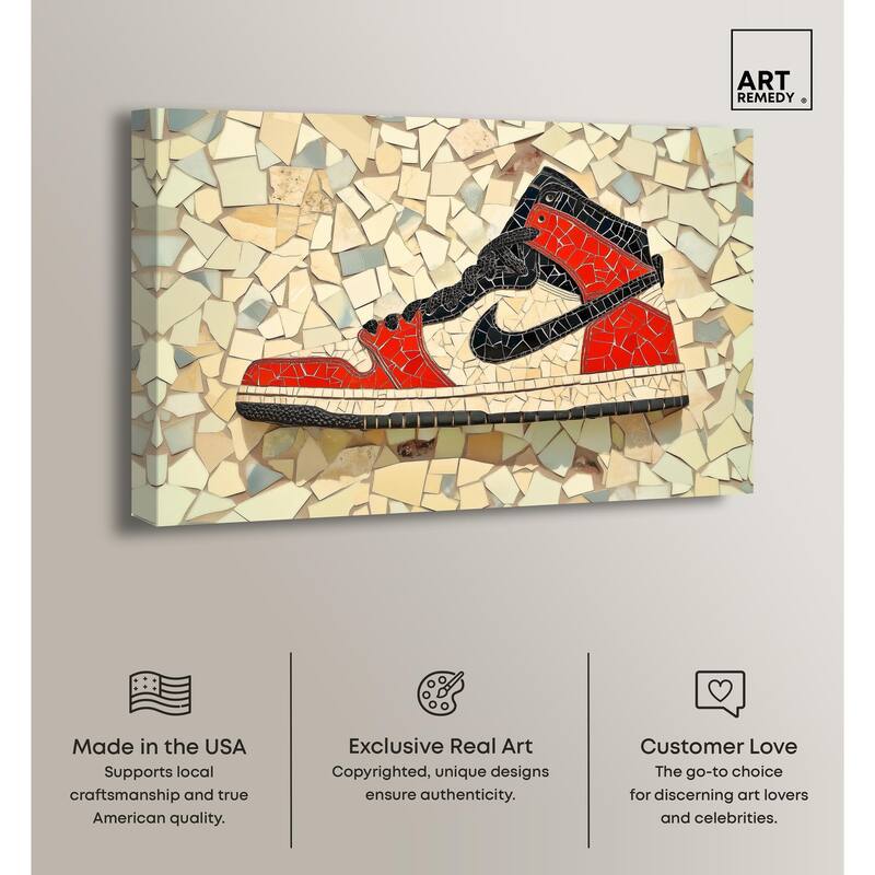 Mosaic Sneaker Canvas by Art Remedy, Gallery Wrapped