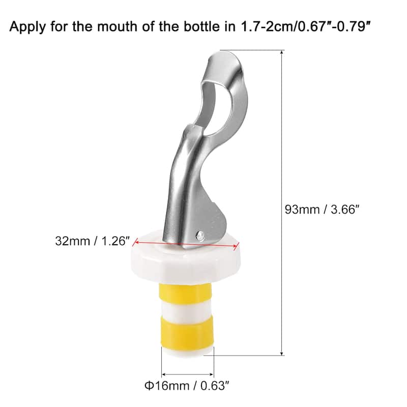 Wine Stoppers, 6Pcs 16mm/0.63" Silicone Bottle Stopper for Beer - White Yellow - White Yellow