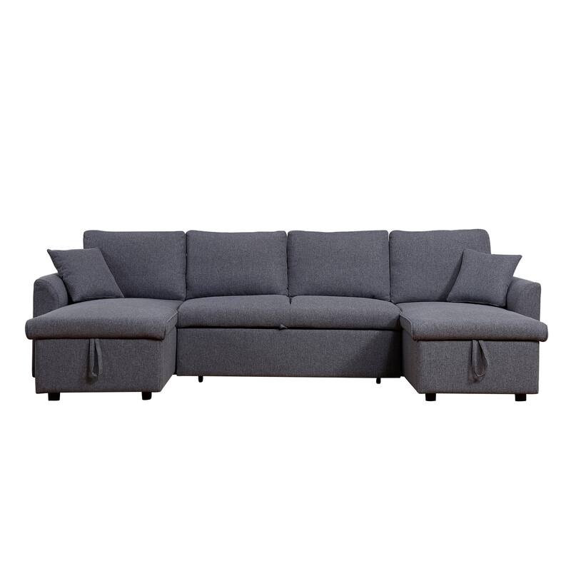 Fashionable U-Shape Pull-out Sleeper Sectional Sofa