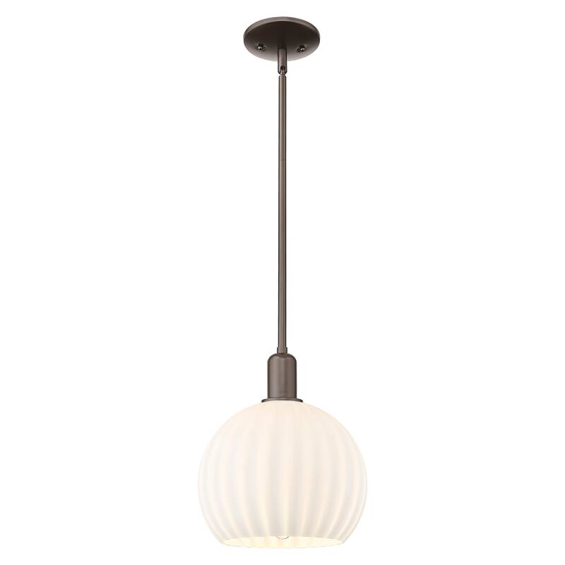 Innovations Lighting Endless Possibilities Arcadia - White Venetian - 1 Light 10" Stem Hung Mini Pendant - Oil Rubbed Bronze