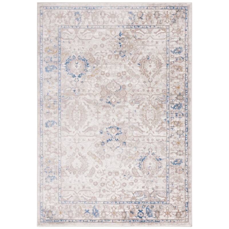 SAFAVIEH Prestige Rozella Contemporary Rug - 6'7" Square - Beige/Blue