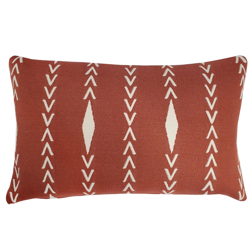 Diamond Ray Throw Pillow - Cinnamon - 12" x 20" - Feather Down