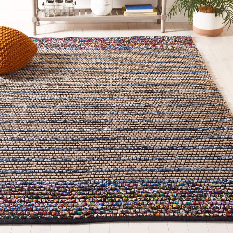 SAFAVIEH Handmade Cape Cod Dalina Boho Coastal Rug - 4' x 6' - Natural/Blue