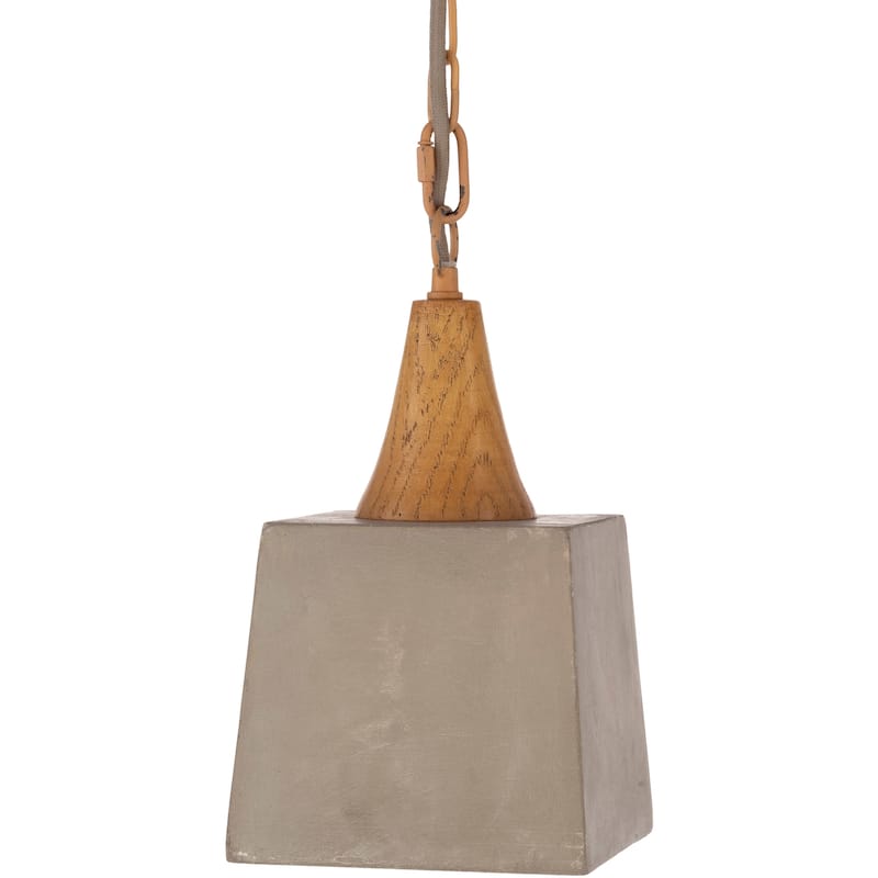 Artistic Weavers Marpa Concrete & Wood Cube Farmhouse 1-light Pendant - 13" x 14" x 14"