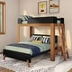 preview thumbnail 4 of 21, Max & Lily Mid-century Twin over Full L-shaped Bunk Bed with Ladder Pecan/Black