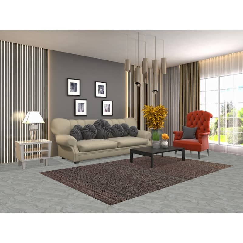 Brown Moroccan Indian Area Rug Handmade Wool Carpet - 5'1" x 8'1"