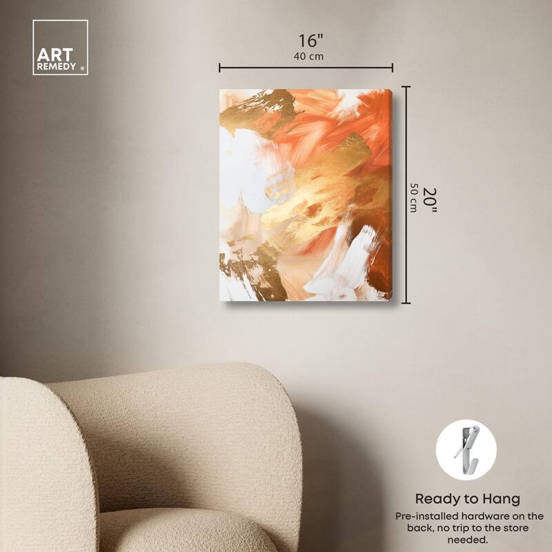 Golden Yellow Citrus Burst II Canvas by Art Remedy, Gallery Wrapped