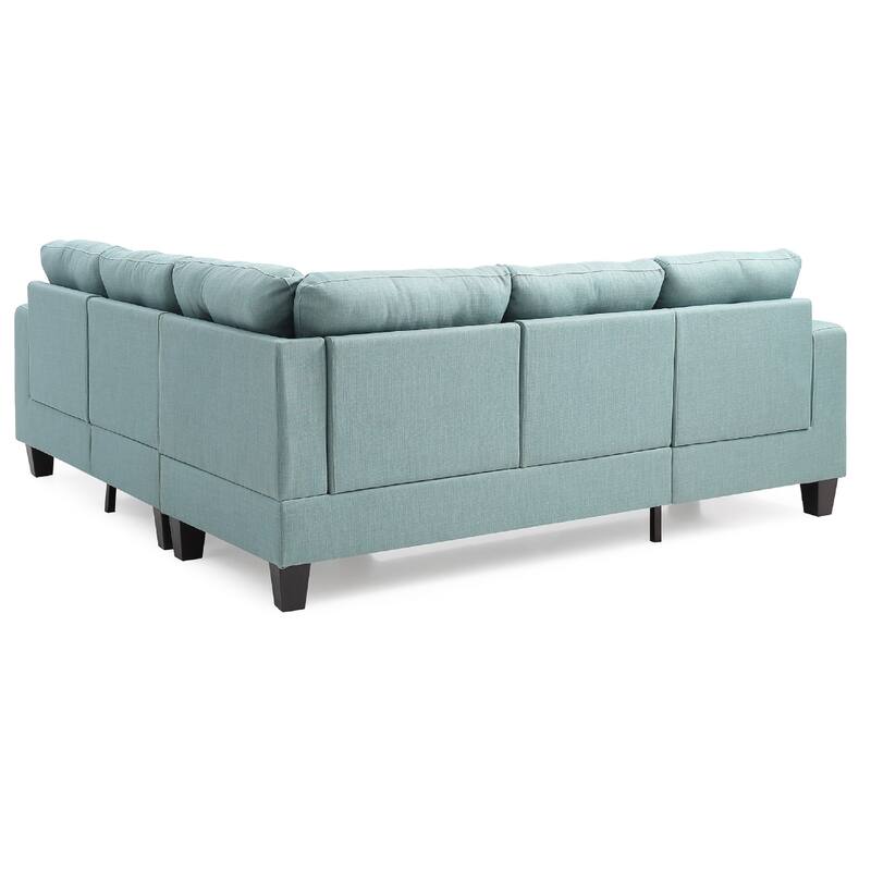 Tufted Twill L Shape Sectional Sofa - 82" - Teal