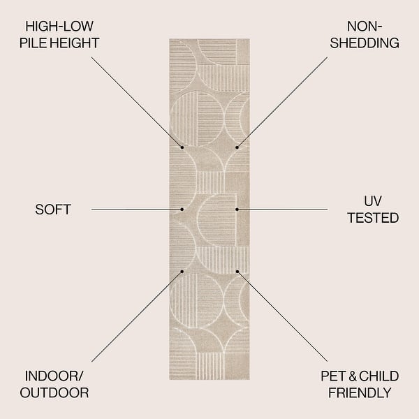 dimension image slide 28 of 33, JONATHAN Y Dila Geometric Arch Scandi Striped Ivory/Cream Area Rug