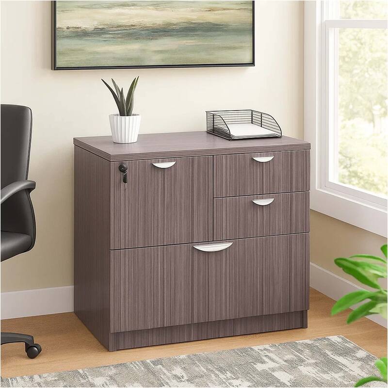 Ley 4 Drawer Lateral File Cabinet, Driftwood Gray Office Storage