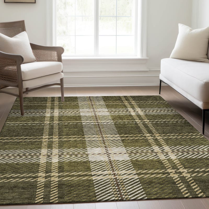 Premium Washable Super Soft Plaid Mayfield Rug