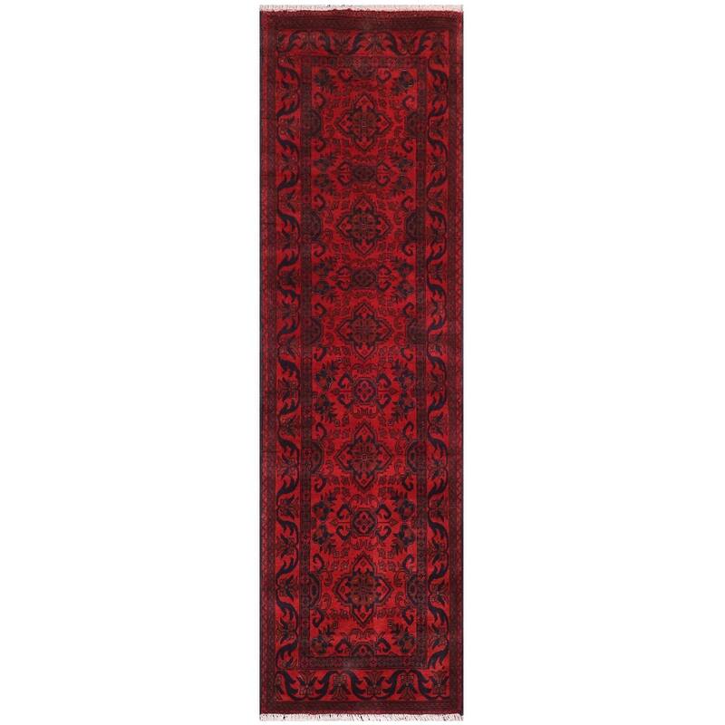 Tribal Biljik Khal Mohammadi Antonio Red/Black Runner - 2'9'' x 9'2''