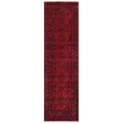 Tribal Biljik Khal Mohammadi Antonio Red/Black Runner - 2'9'' x 9'2''